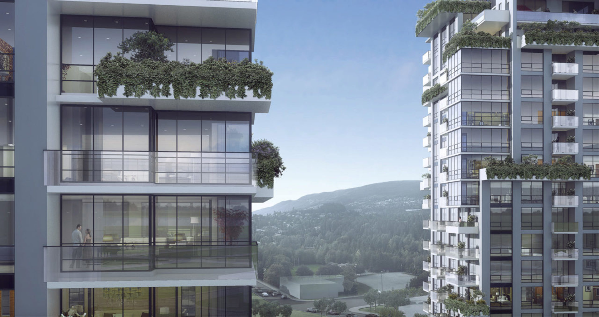 park-west-at-lions-gate-plants-on-some-balconies at 1633 N , North Vancouver park-west-at-lions-gate-plants-on-some-balconies at 1633 N , North Vancouver