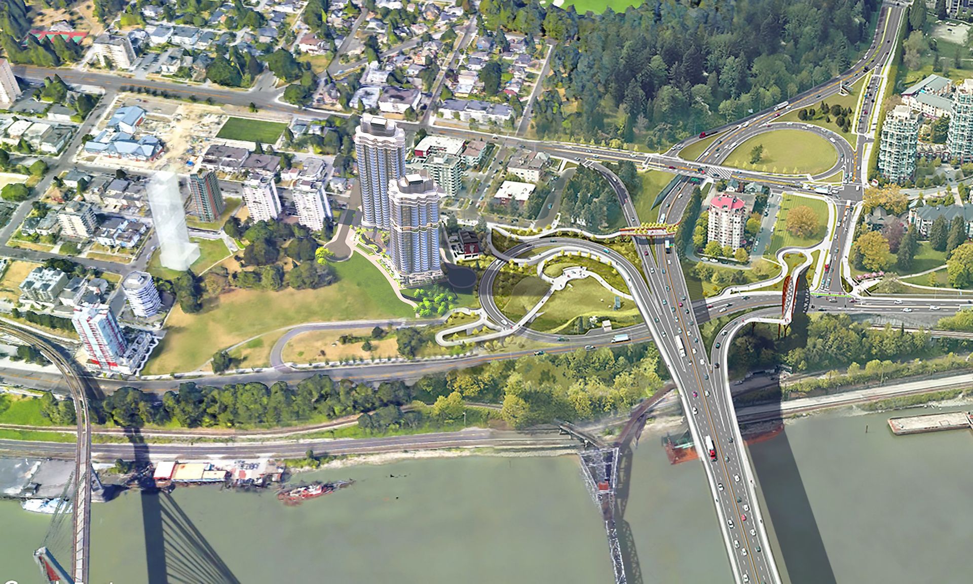 aerial-rendering at 65 First Street, New Westminster aerial-rendering at 65 First Street, New Westminster