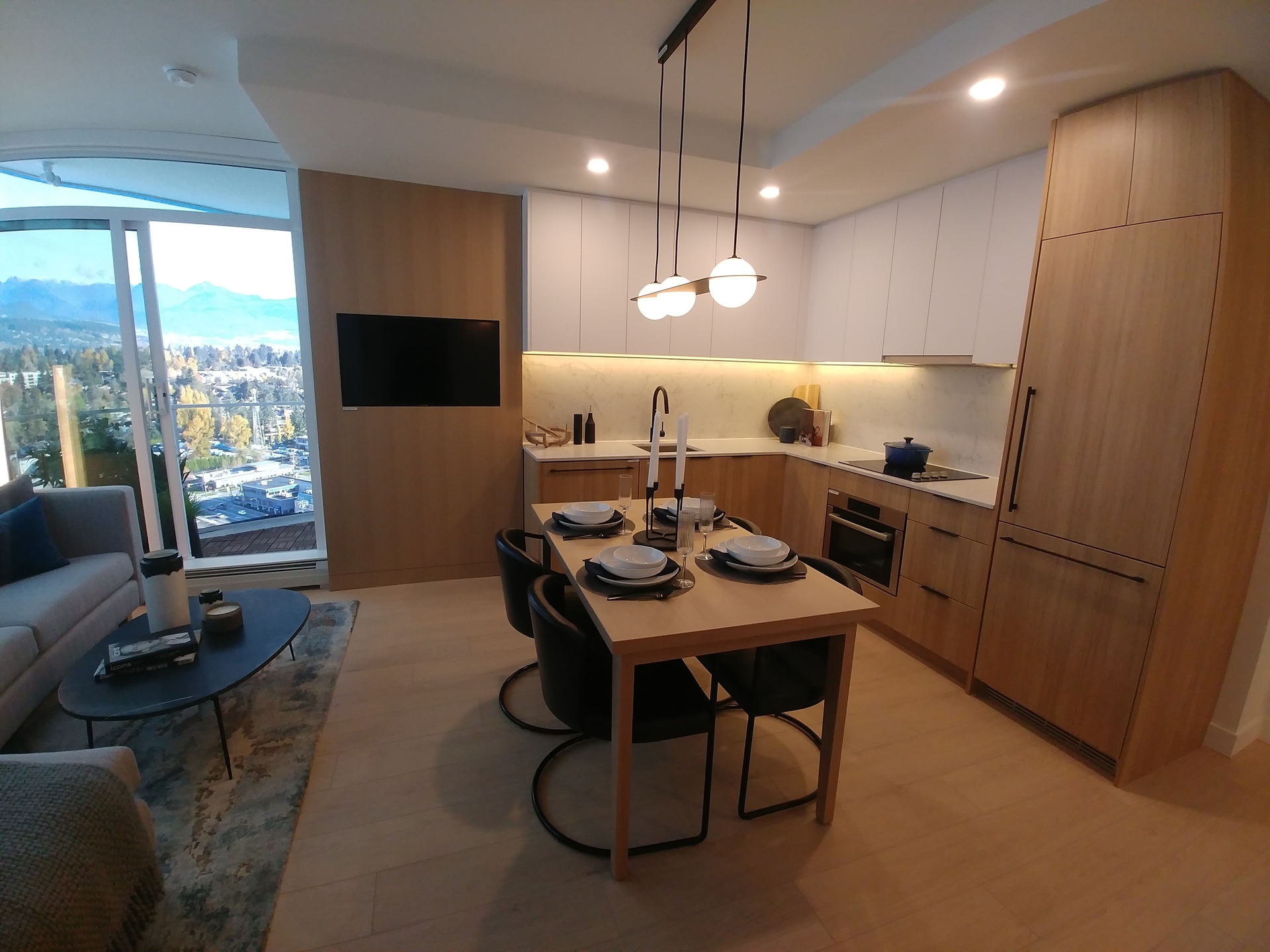 georgetown-one-kitchen-two-bed-kitchen-in-teak-scheme at 13645 102 Avenue, Surrey Central (Central City), North Surrey georgetown-one-kitchen-two-bed-kitchen-in-teak-scheme at 13645 102 Avenue, Surrey Central (Central City), North Surrey