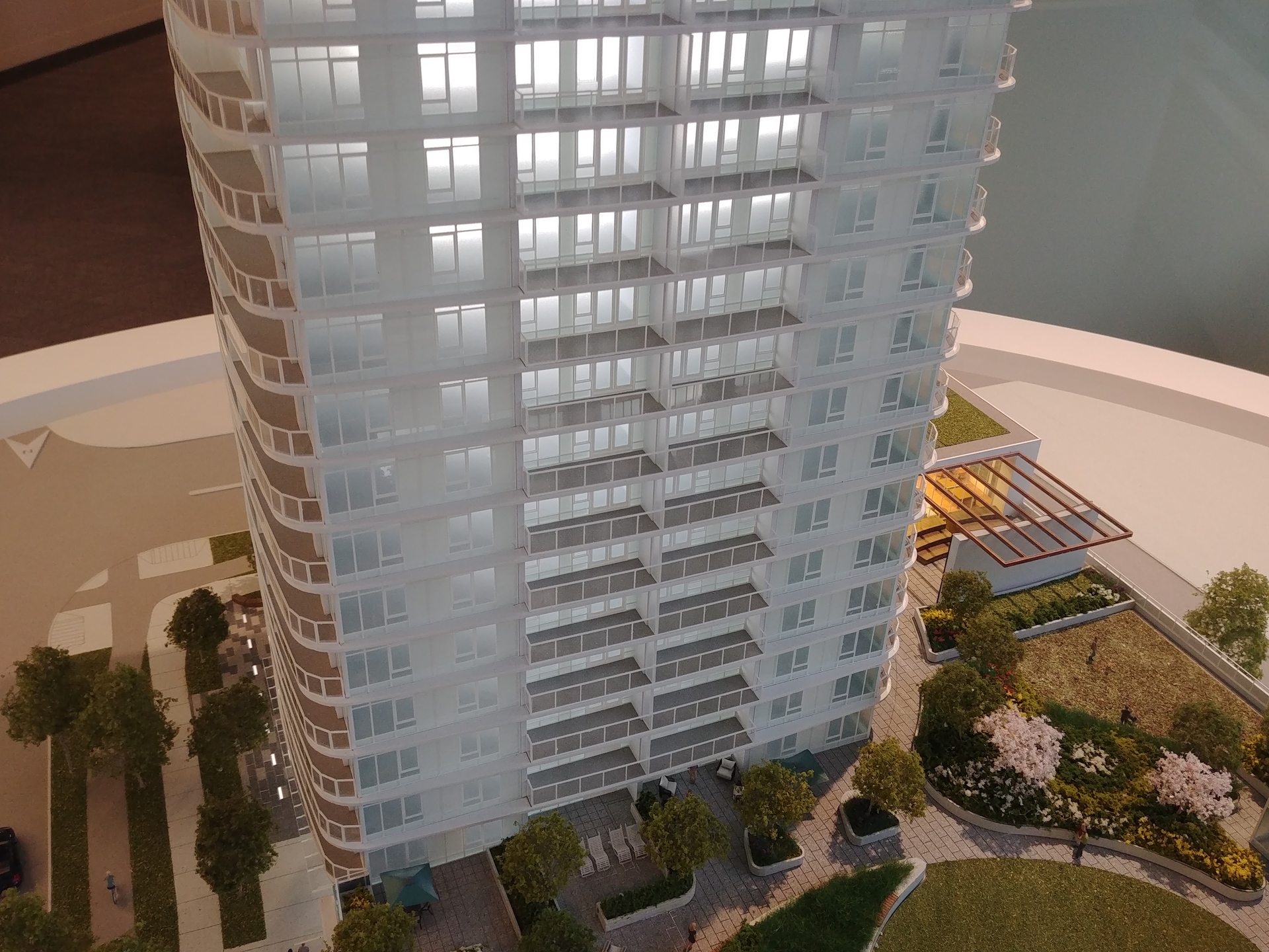 georgetown-one-north-facade-over-amenity-garden at 13645 102 Avenue, Surrey Central (Central City), North Surrey georgetown-one-north-facade-over-amenity-garden at 13645 102 Avenue, Surrey Central (Central City), North Surrey