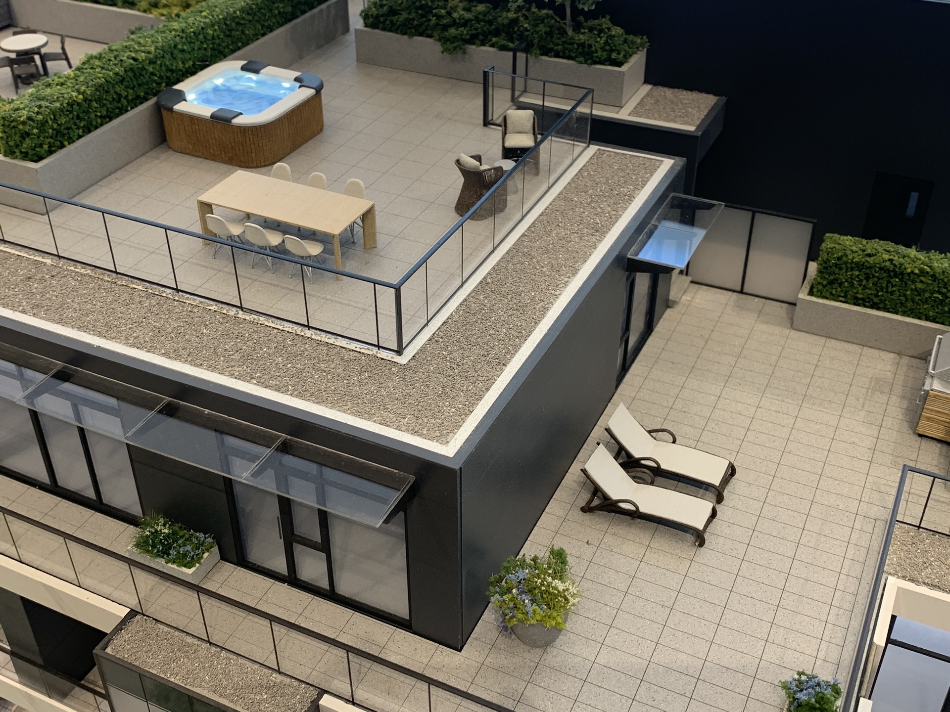 Legacy private outdoor space for one of the penthouse suites with hot tub at 4464 Dunbar Street, Dunbar, Vancouver West Legacy private outdoor space for one of the penthouse suites with hot tub at 4464 Dunbar Street, Dunbar, Vancouver West