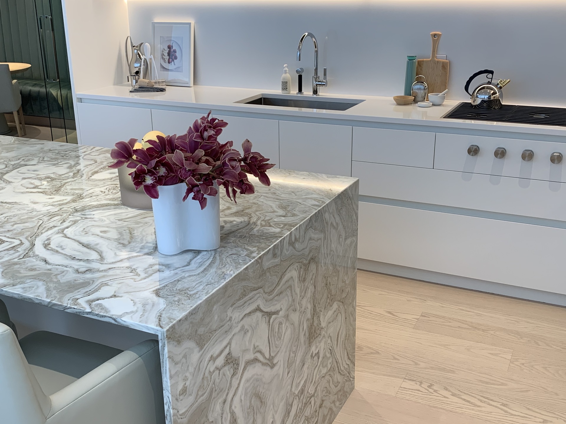 Legacy Italian cabinetry with natural stone island at 4464 Dunbar Street, Dunbar, Vancouver West Legacy Italian cabinetry with natural stone island at 4464 Dunbar Street, Dunbar, Vancouver West