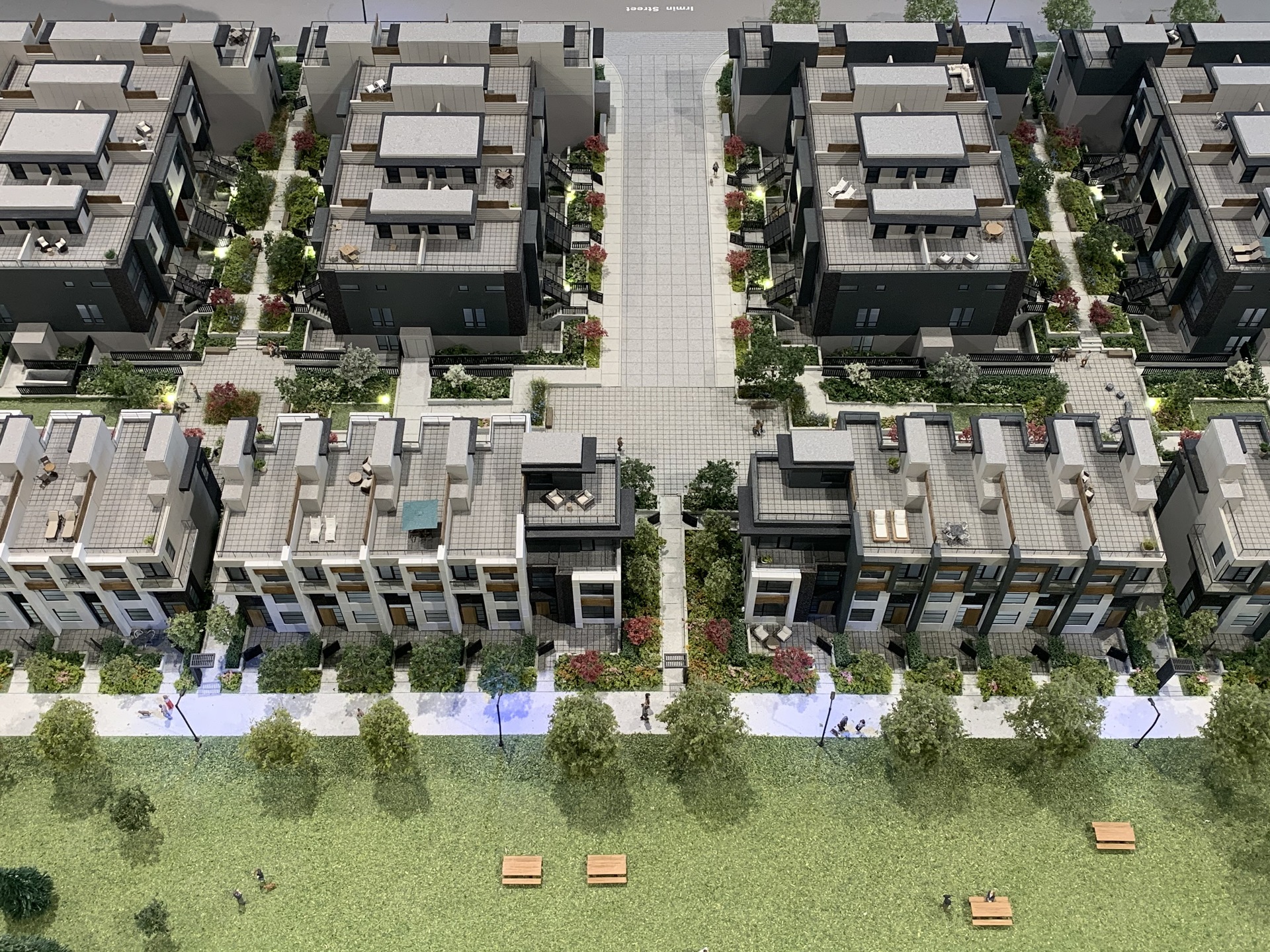 Kin - aerial of building model from North at 7470 Buller Avenue, Metrotown, Burnaby South Kin - aerial of building model from North at 7470 Buller Avenue, Metrotown, Burnaby South