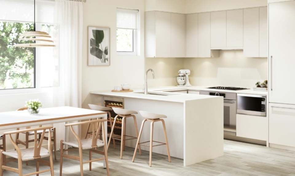 The Hillcrest-'Uptown'-kitchen-light-colour-scheme at The Hillcrest (198 W King Edward Avenue, Cambie, Vancouver West)