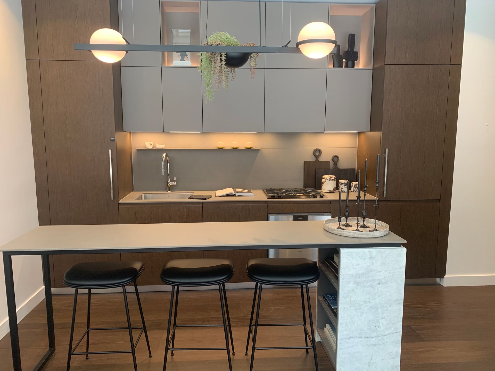Kitchen in walnut colour scheme at 1277 Hornby Street, Downtown VW, Vancouver West Kitchen in walnut colour scheme at 1277 Hornby Street, Downtown VW, Vancouver West