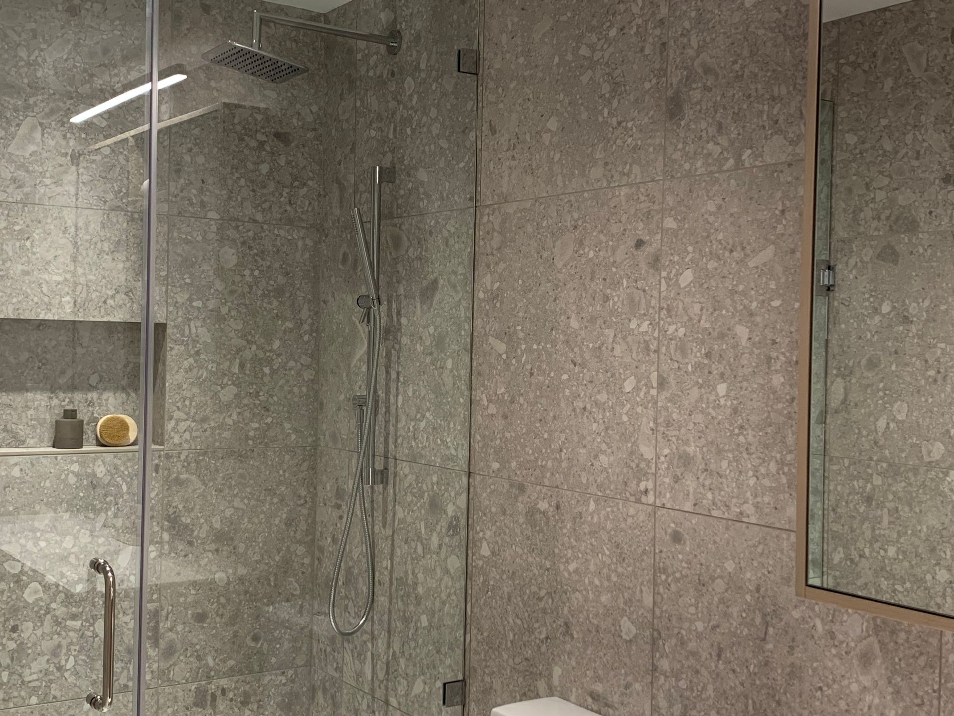 frameless glass shower at 1558 W 6th Avenue, Fairview VW, Vancouver West frameless glass shower at 1558 W 6th Avenue, Fairview VW, Vancouver West