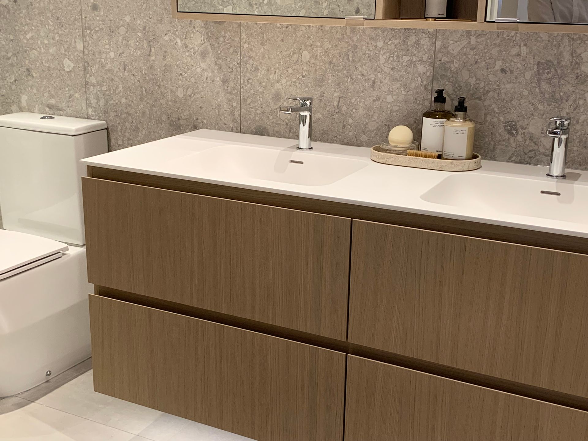 ensuite with Laufen sinks and countertop at 1558 W 6th Avenue, Fairview VW, Vancouver West ensuite with Laufen sinks and countertop at 1558 W 6th Avenue, Fairview VW, Vancouver West