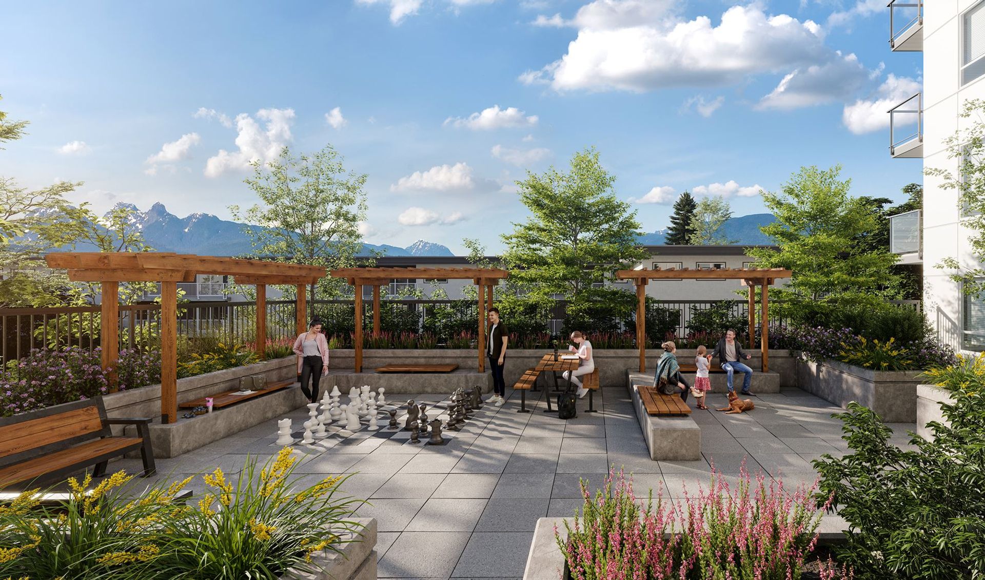 Thomas outdoor amenity space at 11907 223 Street, Maple Ridge Thomas outdoor amenity space at 11907 223 Street, Maple Ridge