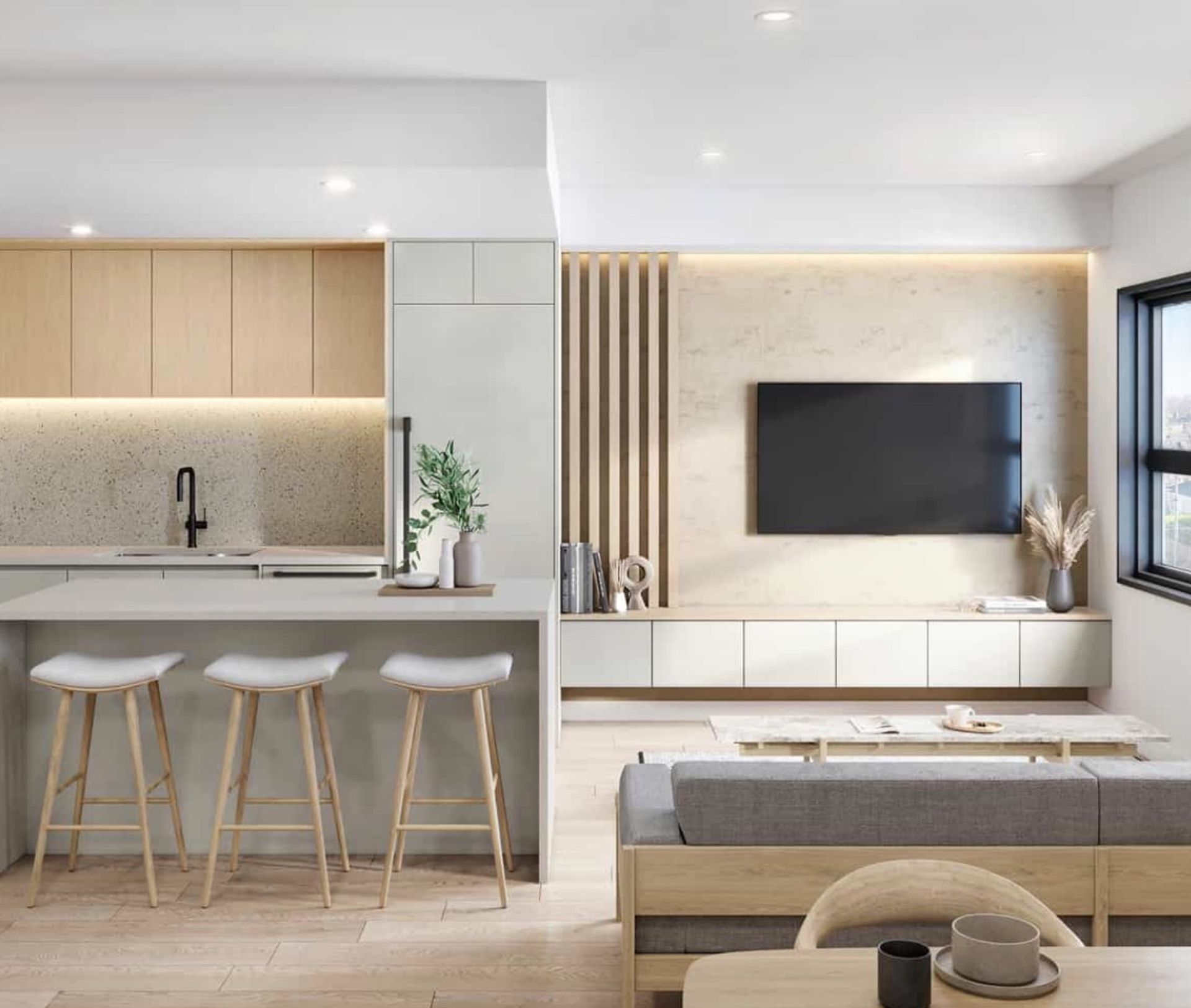 oak-haus-kitchenliving-rendering at 133 W 41st Avenue, Oakridge VW, Vancouver West oak-haus-kitchenliving-rendering at 133 W 41st Avenue, Oakridge VW, Vancouver West