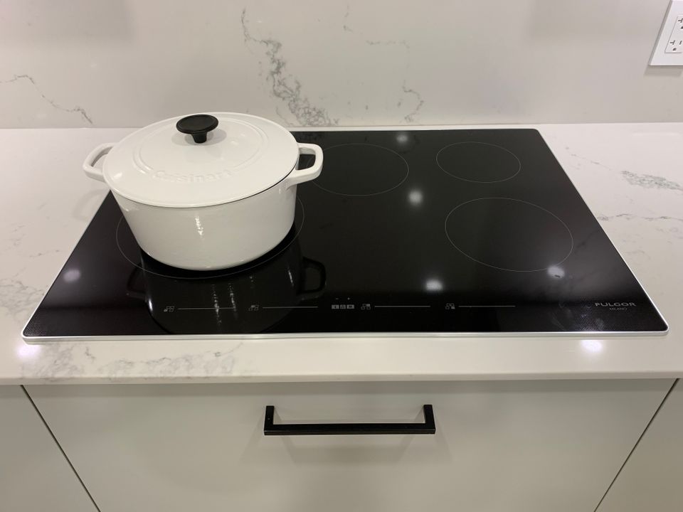 earl Fulgor Milano induction cooktop at Earl (5026 Earles Street, Collingwood VE, Vancouver East)
