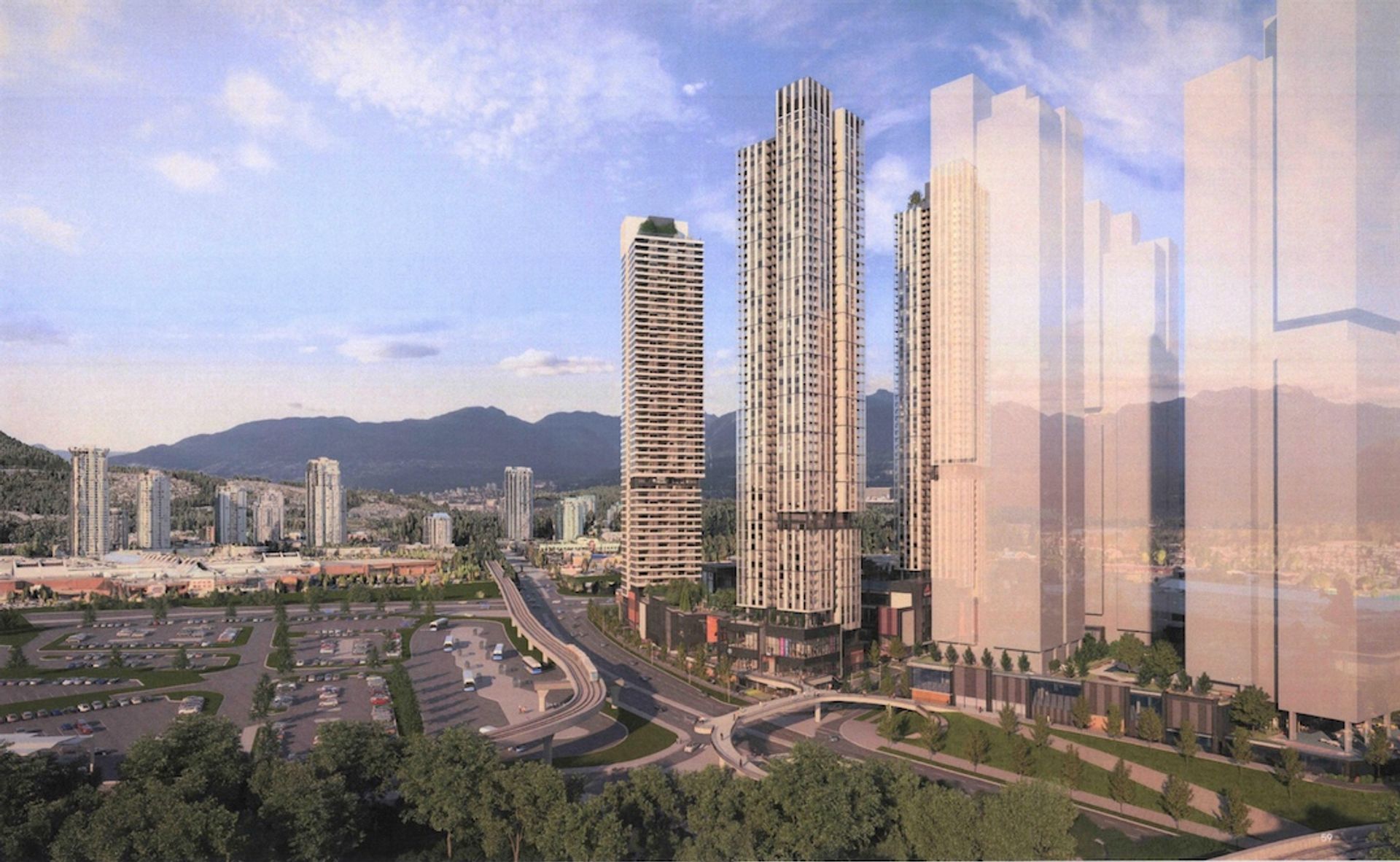 tricity-central-rendering-skyline at 2950 Lougheed Highway, Central Coquitlam, Coquitlam tricity-central-rendering-skyline at 2950 Lougheed Highway, Central Coquitlam, Coquitlam