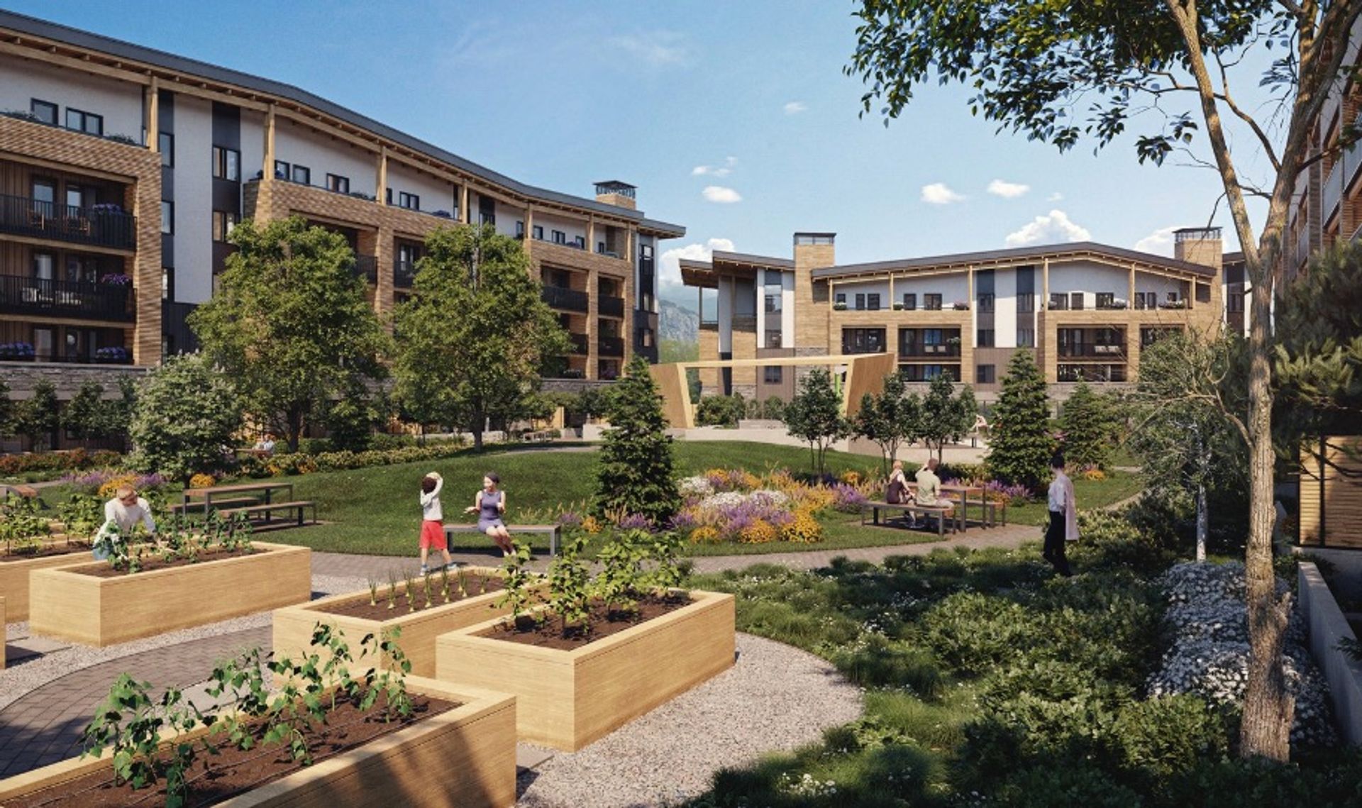 courtyard at 38201 Third Avenue, Downtown SQ, Squamish courtyard at 38201 Third Avenue, Downtown SQ, Squamish