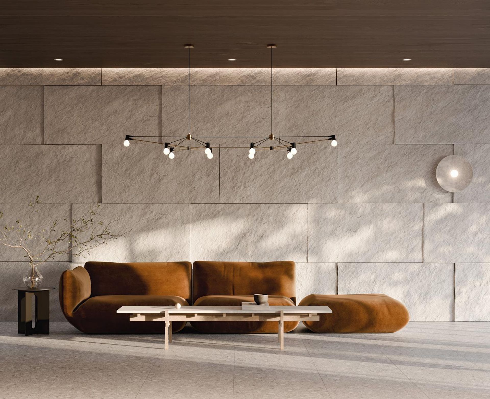 Soenhaus - Textured stone feature wall in lobby at 710 Como Lake Avenue, Coquitlam West, Coquitlam Soenhaus - Textured stone feature wall in lobby at 710 Como Lake Avenue, Coquitlam West, Coquitlam