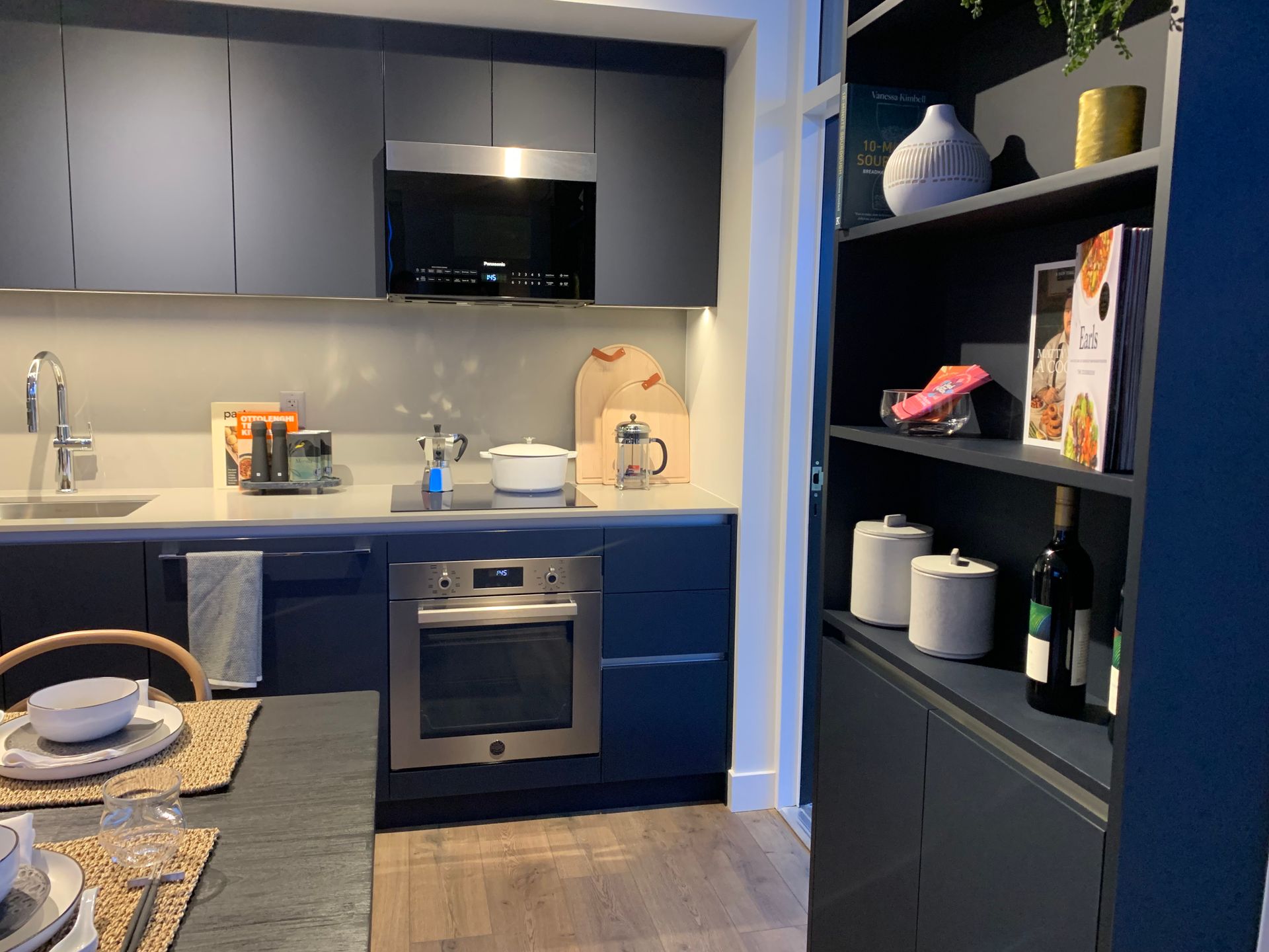 Intersect 2 bed built in pantry in navy blue scheme at 10460 City Parkway, Surrey Central (Central City), North Surrey Intersect 2 bed built in pantry in navy blue scheme at 10460 City Parkway, Surrey Central (Central City), North Surrey