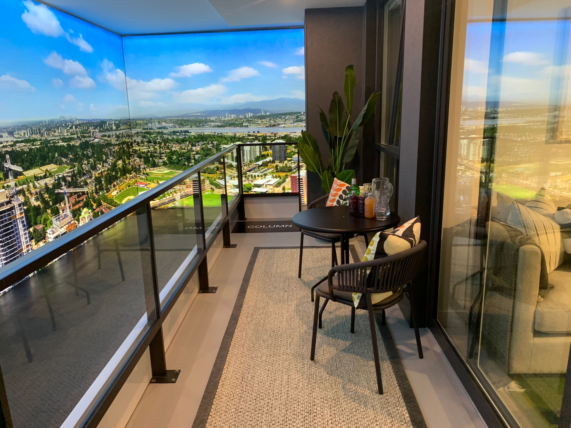 Intersect 1 bed display balcony at 10460 City Parkway, Surrey Central (Central City), North Surrey Intersect 1 bed display balcony at 10460 City Parkway, Surrey Central (Central City), North Surrey