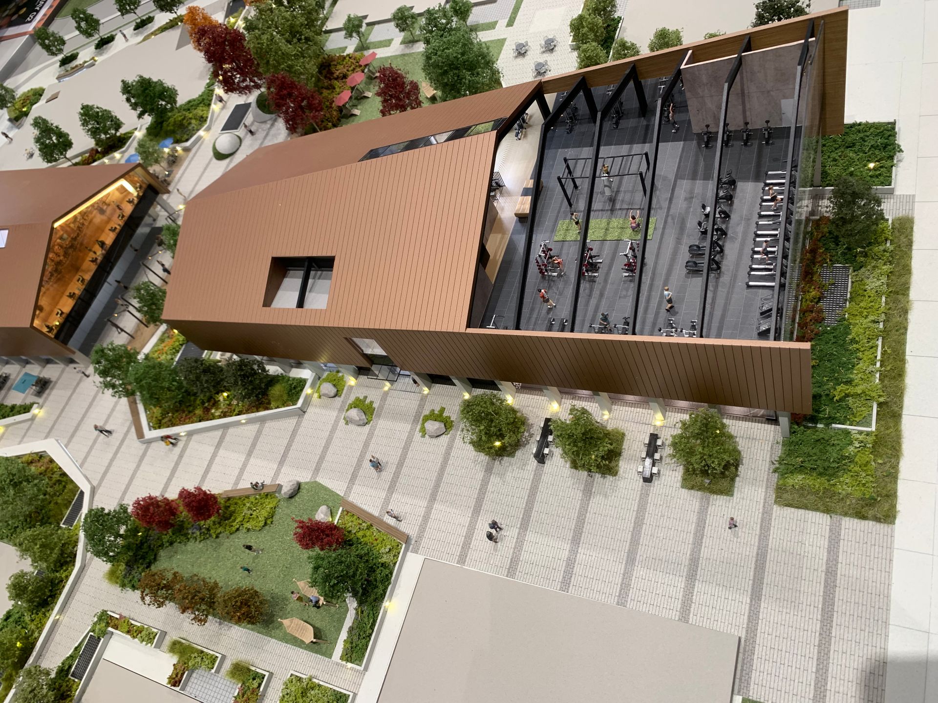 Parkway amenity building with roof removed to show fitness centre at 10460 City Parkway, Surrey Central (Central City), North Surrey Parkway amenity building with roof removed to show fitness centre at 10460 City Parkway, Surrey Central (Central City), North Surrey
