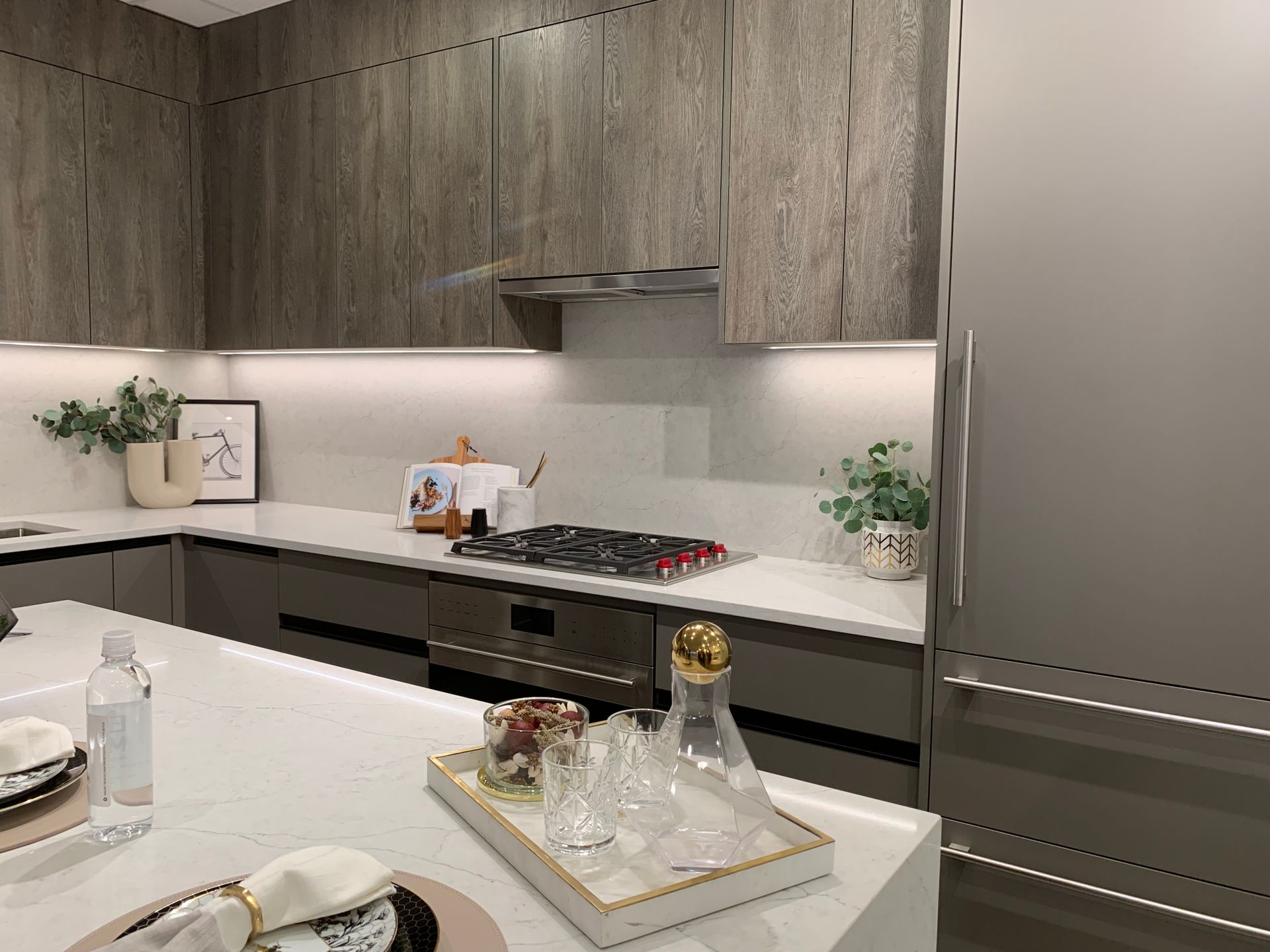 Willow Walk display kitchen in dark scheme at  Willow Street, Oakridge VW, Vancouver West Willow Walk display kitchen in dark scheme at  Willow Street, Oakridge VW, Vancouver West