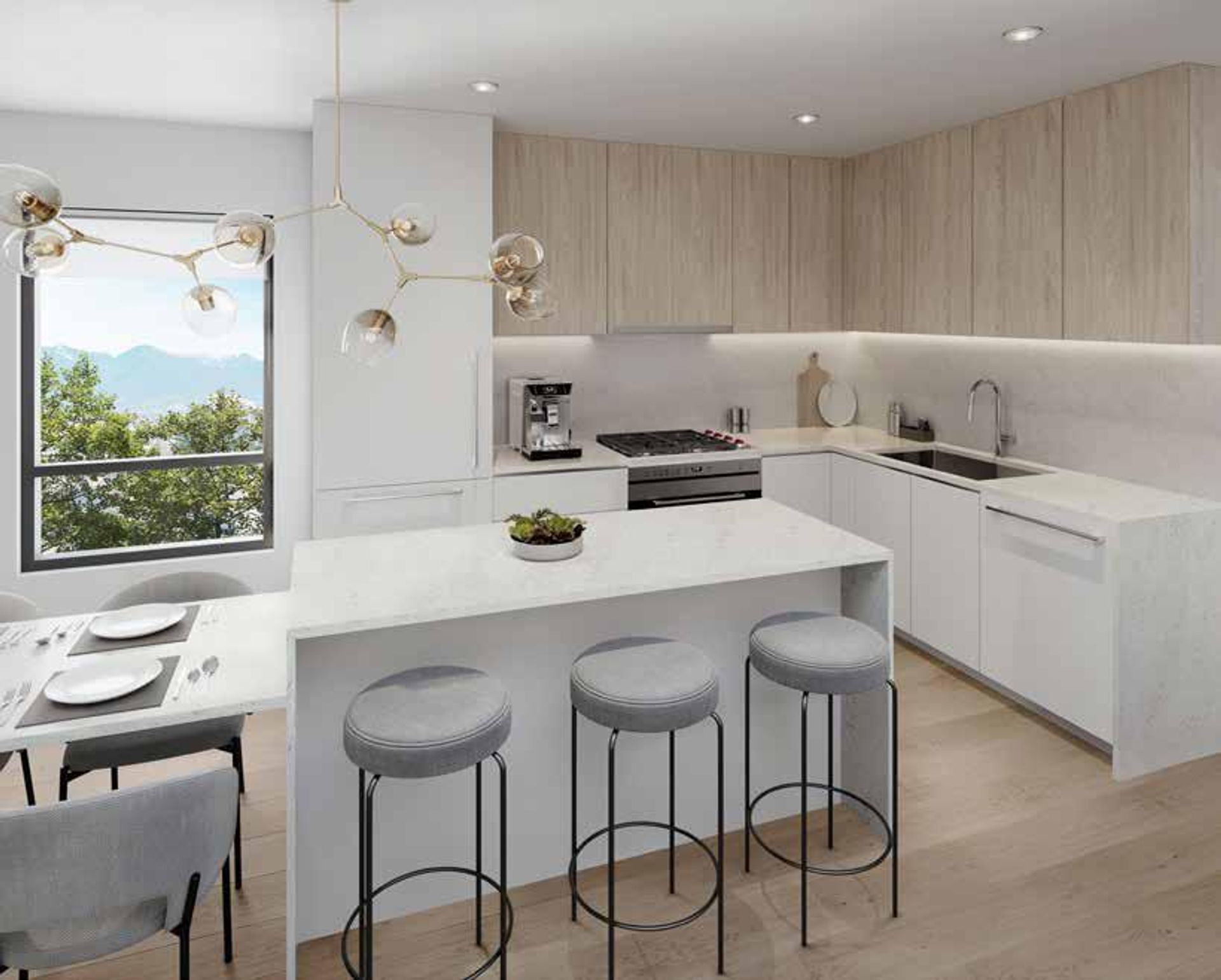 Willow Walk Kitchen Light Scheme at  Willow Street, Oakridge VW, Vancouver West Willow Walk Kitchen Light Scheme at  Willow Street, Oakridge VW, Vancouver West