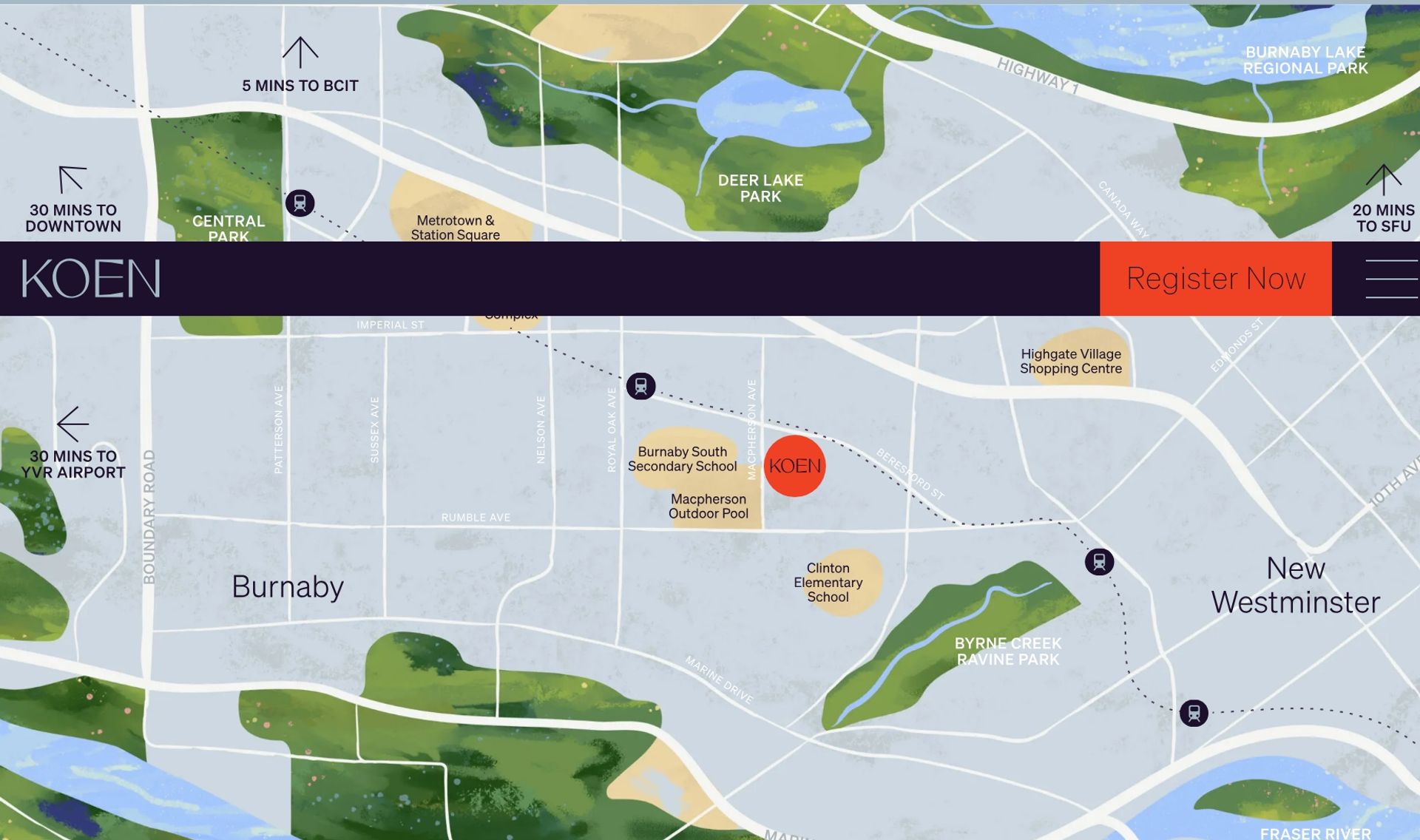 Koen location map at 7118 Macpherson Avenue, Metrotown, Burnaby South Koen location map at 7118 Macpherson Avenue, Metrotown, Burnaby South