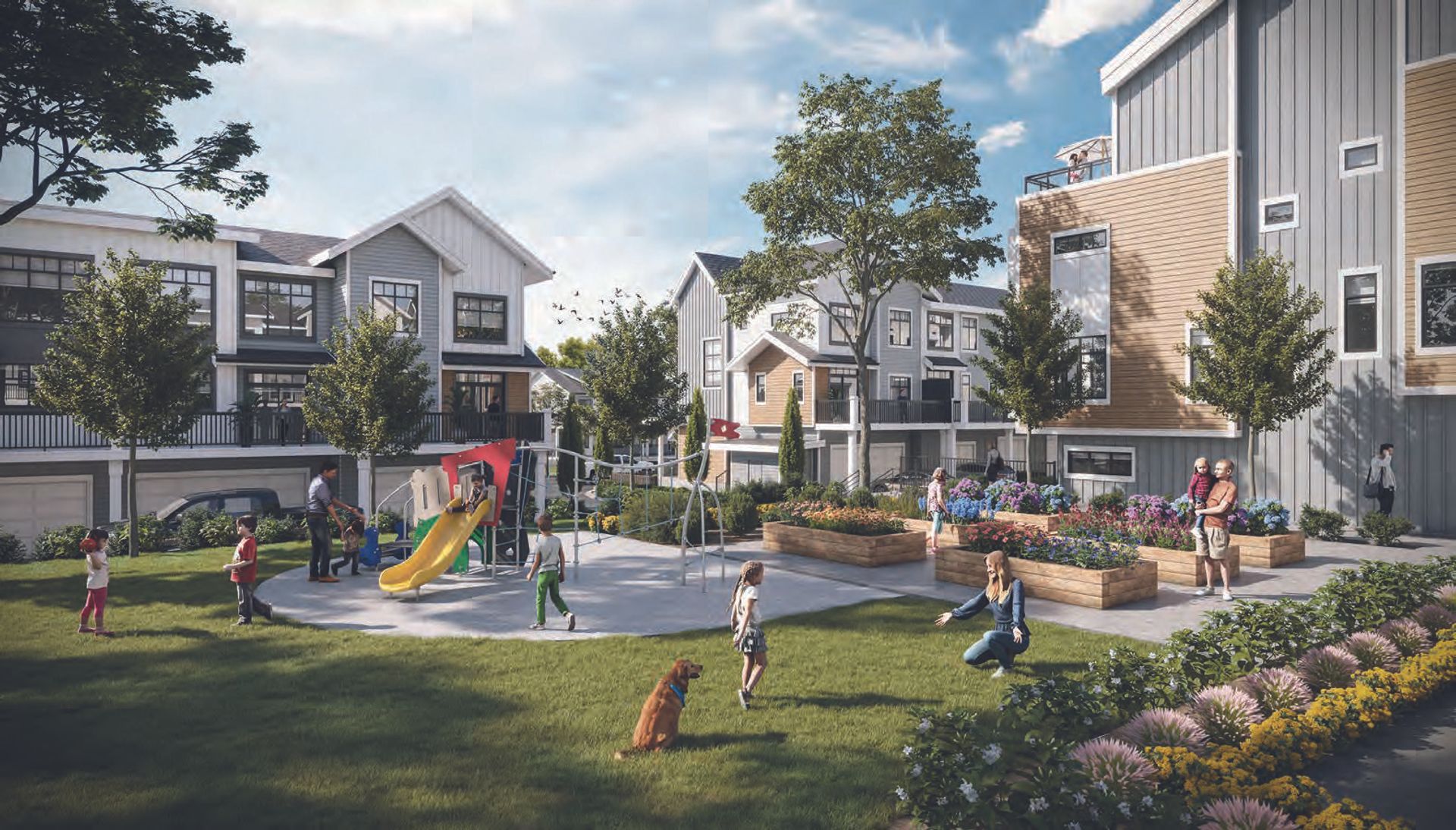 Amenity: Landcaped Courtyard and Playground at 20164 81a Avenue, Willoughby Heights, Langley Amenity: Landcaped Courtyard and Playground at 20164 81a Avenue, Willoughby Heights, Langley