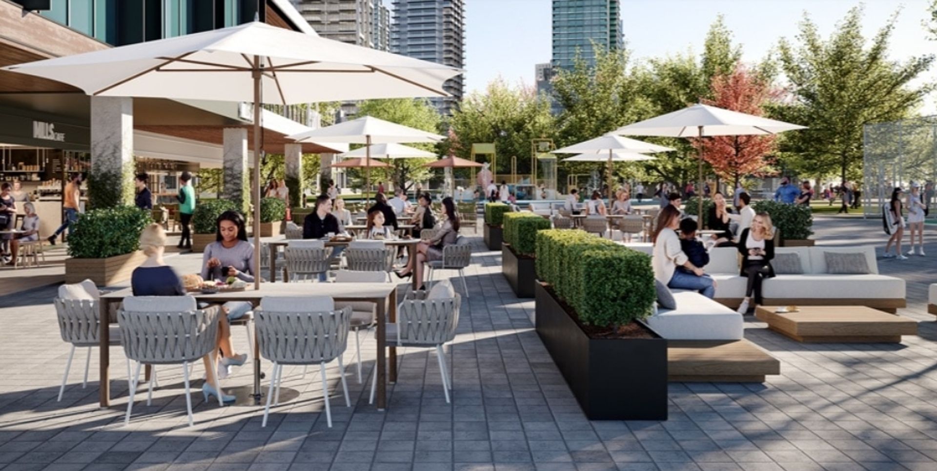 fraser mills pedestrianized waterfront plaza at 2 King Edward Street, Maillardville, Coquitlam fraser mills pedestrianized waterfront plaza at 2 King Edward Street, Maillardville, Coquitlam