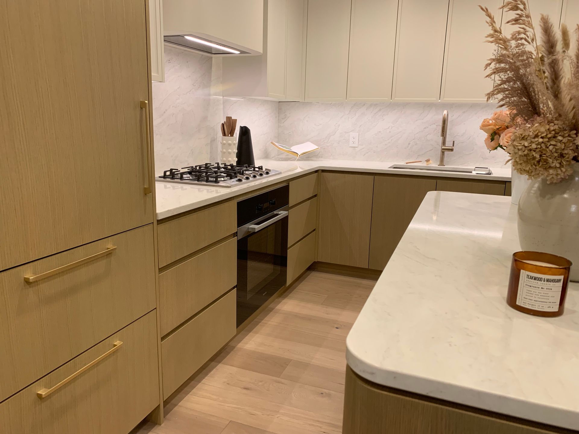 rhodes kitchen with curved island countertop at 5235-5275 Kersland Drive, Cambie, Vancouver West rhodes kitchen with curved island countertop at 5235-5275 Kersland Drive, Cambie, Vancouver West