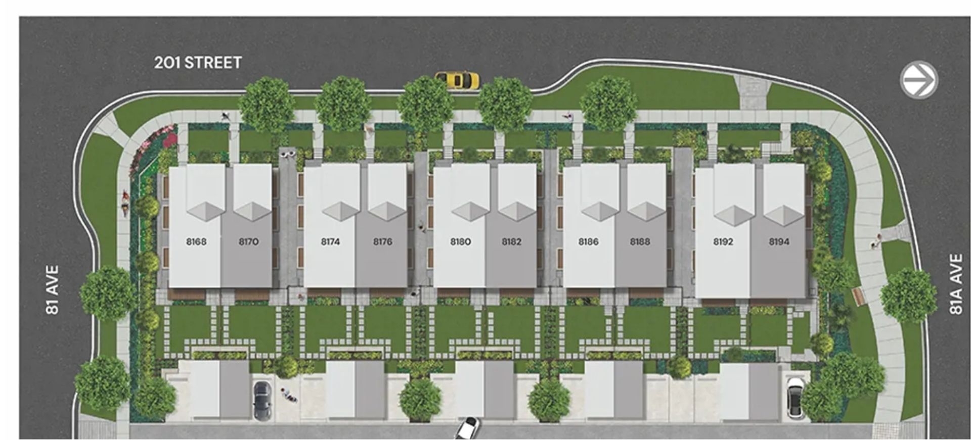 Moments Duplexes- site plan at 8188 201 Street, Langley Moments Duplexes- site plan at 8188 201 Street, Langley