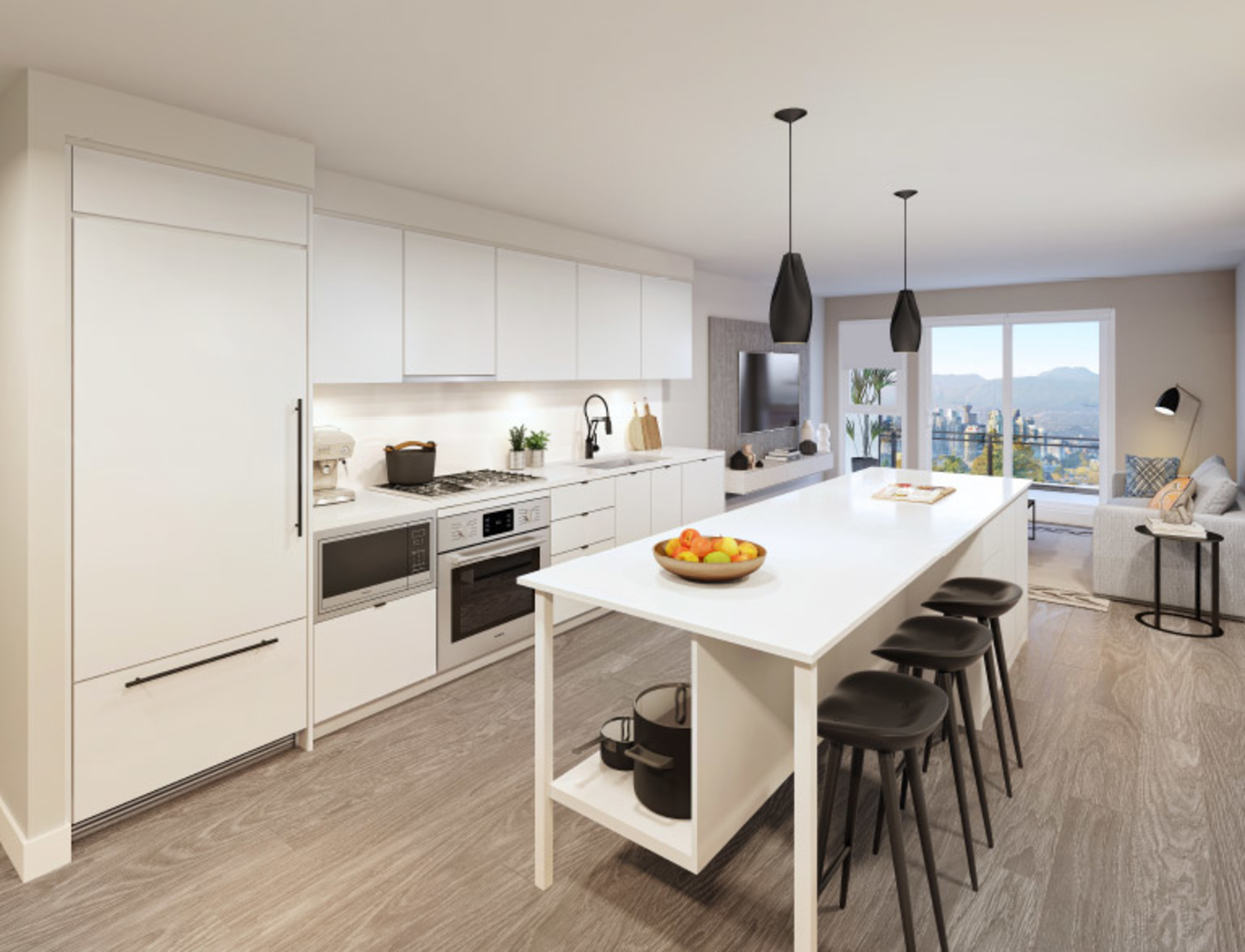midtown-modern-kitchen-rendering at 2508 Fraser Street, Mount Pleasant VE, Vancouver East midtown-modern-kitchen-rendering at 2508 Fraser Street, Mount Pleasant VE, Vancouver East