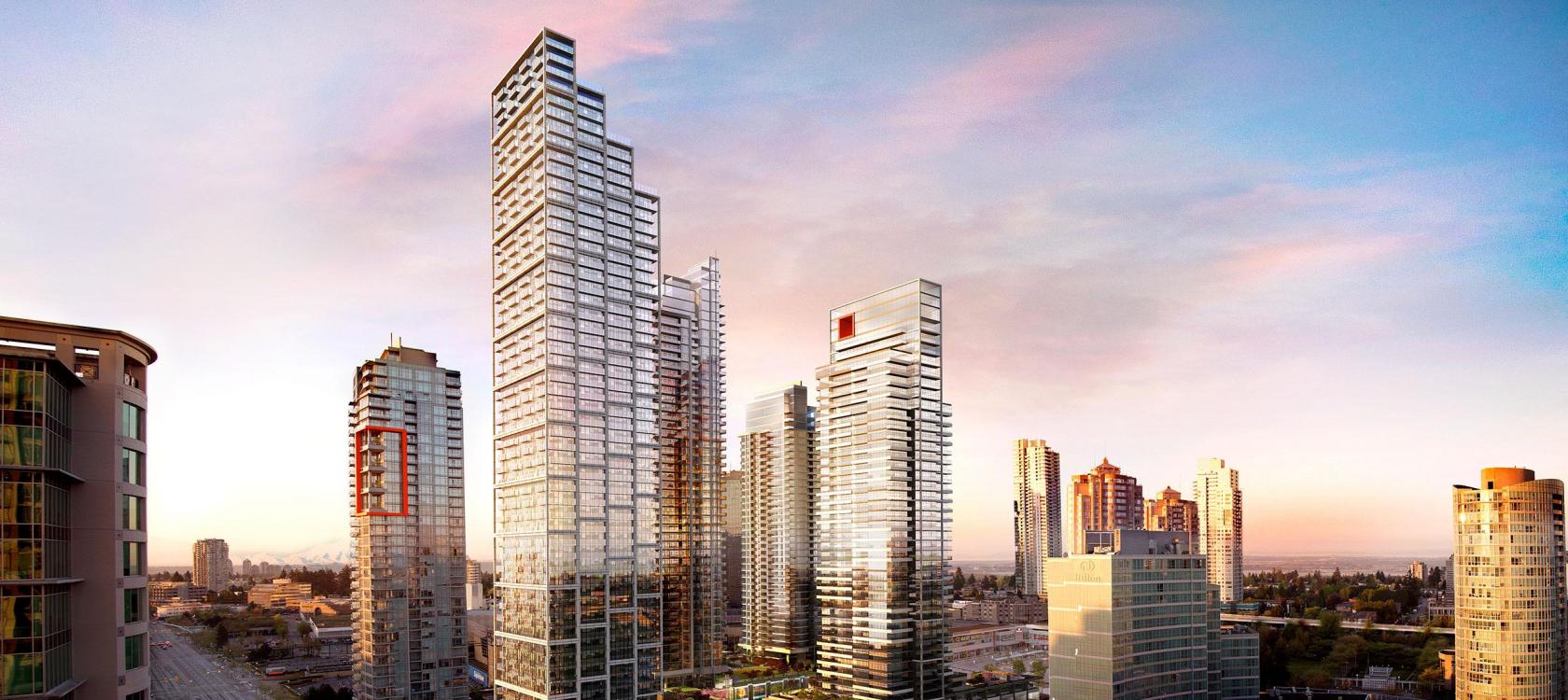 佐伯泰典作　「buildings」type.B evening ver. Station Square Tower 6: 6000 McKay Ave, Burnaby Metrotown