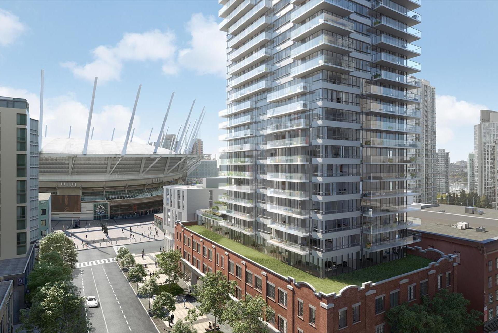 150_Robson_Street_exterior_rendering_ to BC Place at 828 Cambie Street, Yaletown, Vancouver West 150_Robson_Street_exterior_rendering_ to BC Place at 828 Cambie Street, Yaletown, Vancouver West