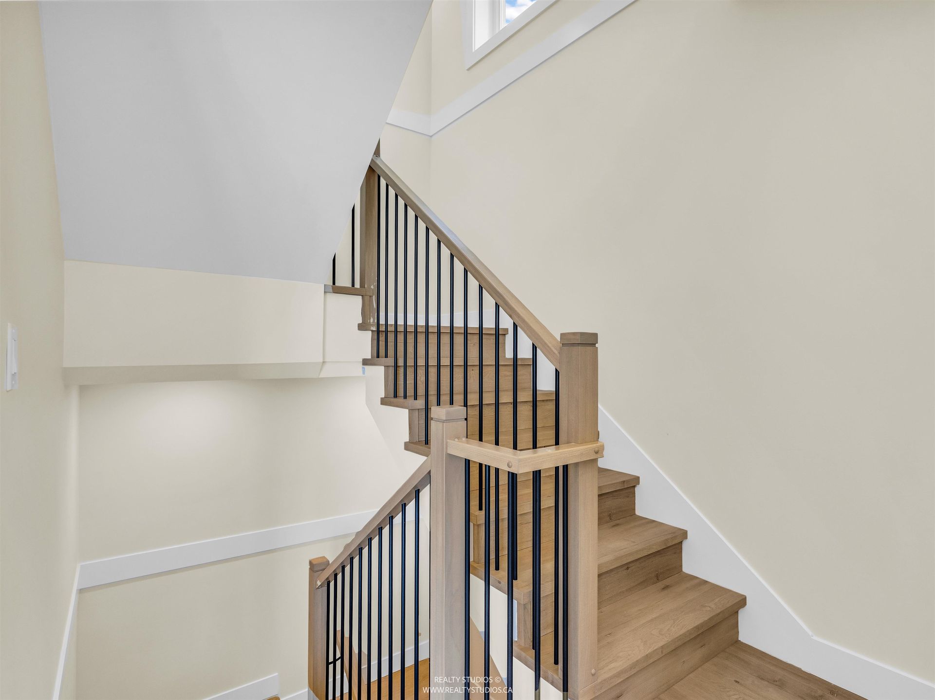 Stairs to bedrooms at 1 - 5221 Clarendon Street, Collingwood VE, Vancouver East Stairs to bedrooms at 1 - 5221 Clarendon Street, Collingwood VE, Vancouver East