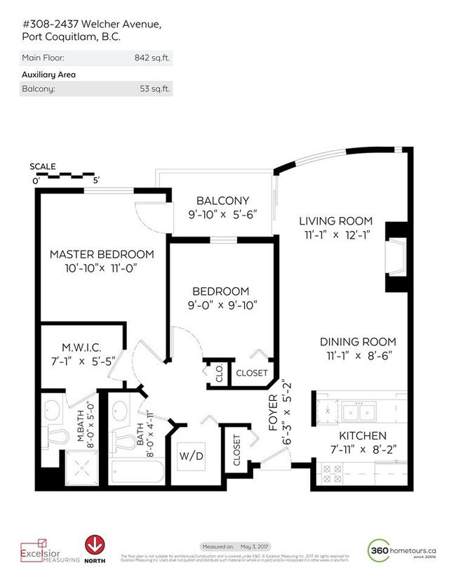 308-2437-floorplan at 308 - 2437 Welcher Avenue, Central Pt Coquitlam, Port Coquitlam