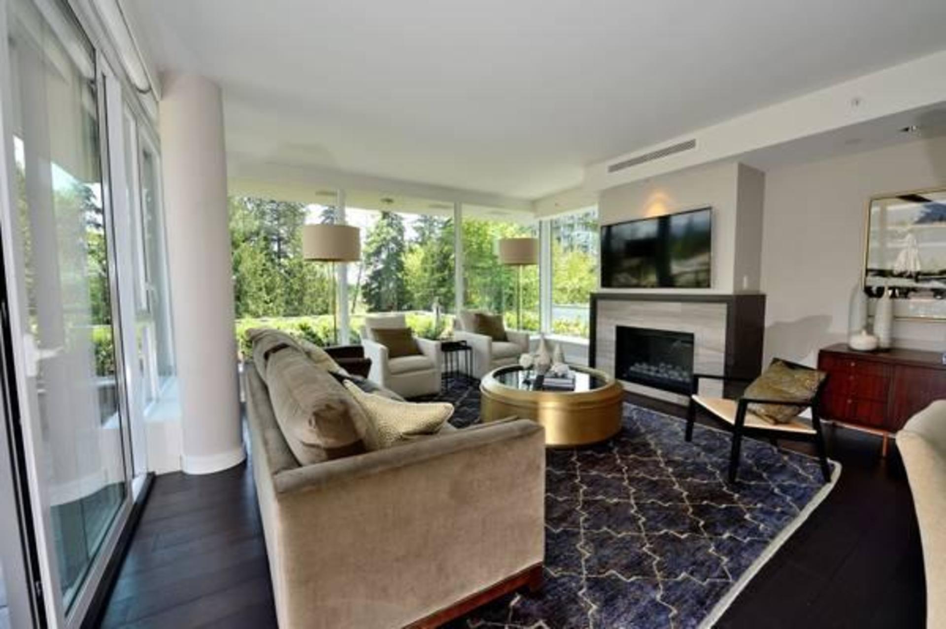 Living Room at 602 - 908 Keith Road, Park Royal, West Vancouver