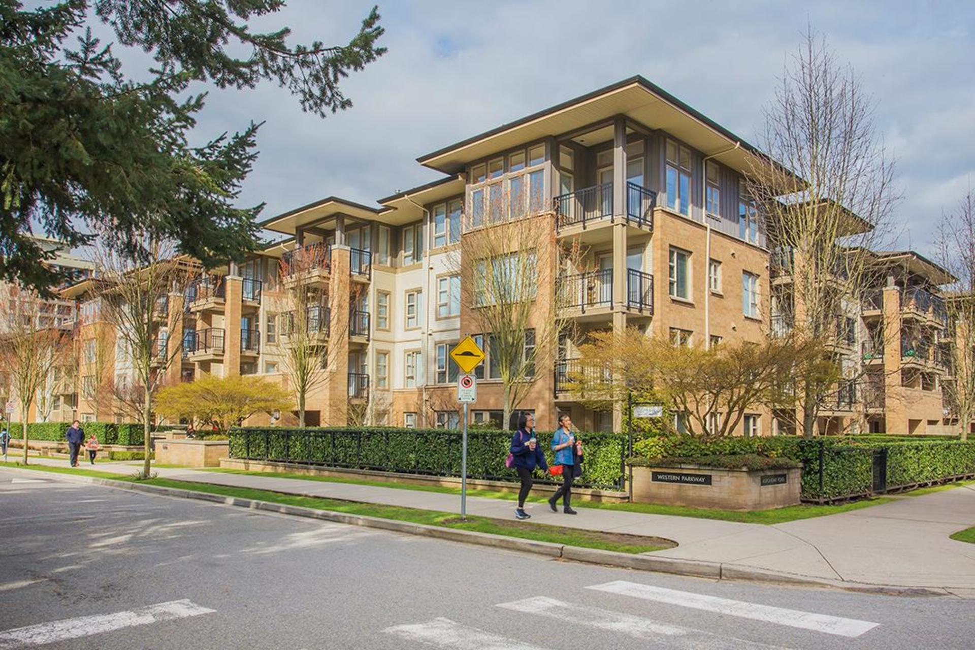 Building corner at 218 - 2388  Parkway, University VW, Vancouver West