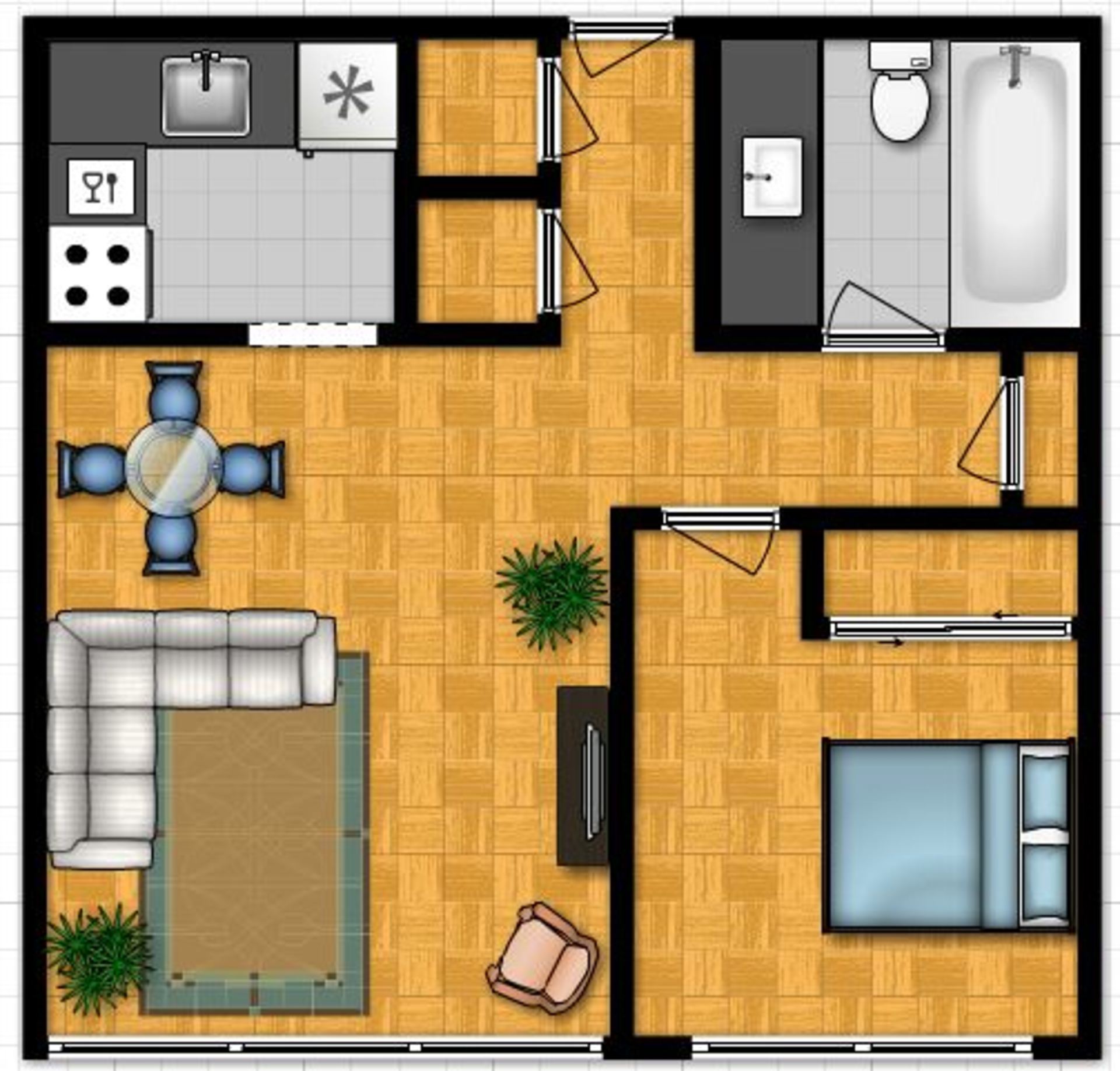 one bedroom offered at $1850 pm at 310 - 2033 Comox Street, West End VW, Vancouver West