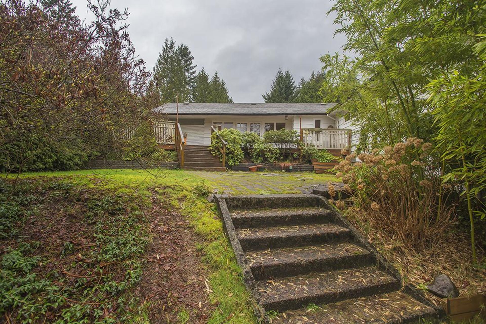 Back yard at  RABBIT LANE, British Properties, West Vancouver