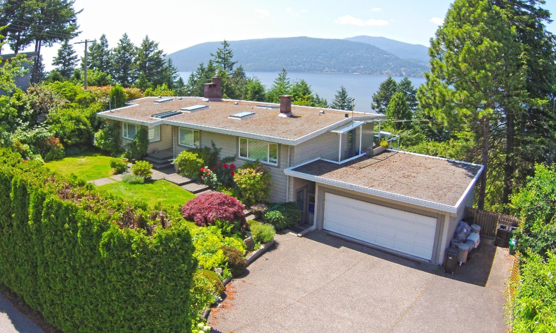 Front Aerial at 6239 OVERSTONE DRIVE, Gleneagles, West Vancouver