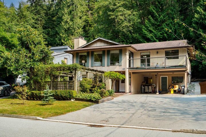 Front view of 1184 Riverside Drive, North Vancouver – private family home with West Coast design at 1184 Riverside Drive, Seymour NV, North Vancouver