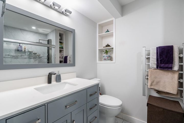 Contemporary Bathroom Design with High-End Finishes at 1184 Riverside Drive, Seymour NV, North Vancouver