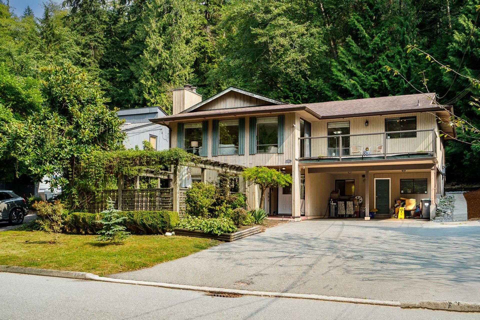Front view of 1184 Riverside Drive, North Vancouver – private family home with West Coast design at 1184 Riverside Drive, Seymour NV, North Vancouver