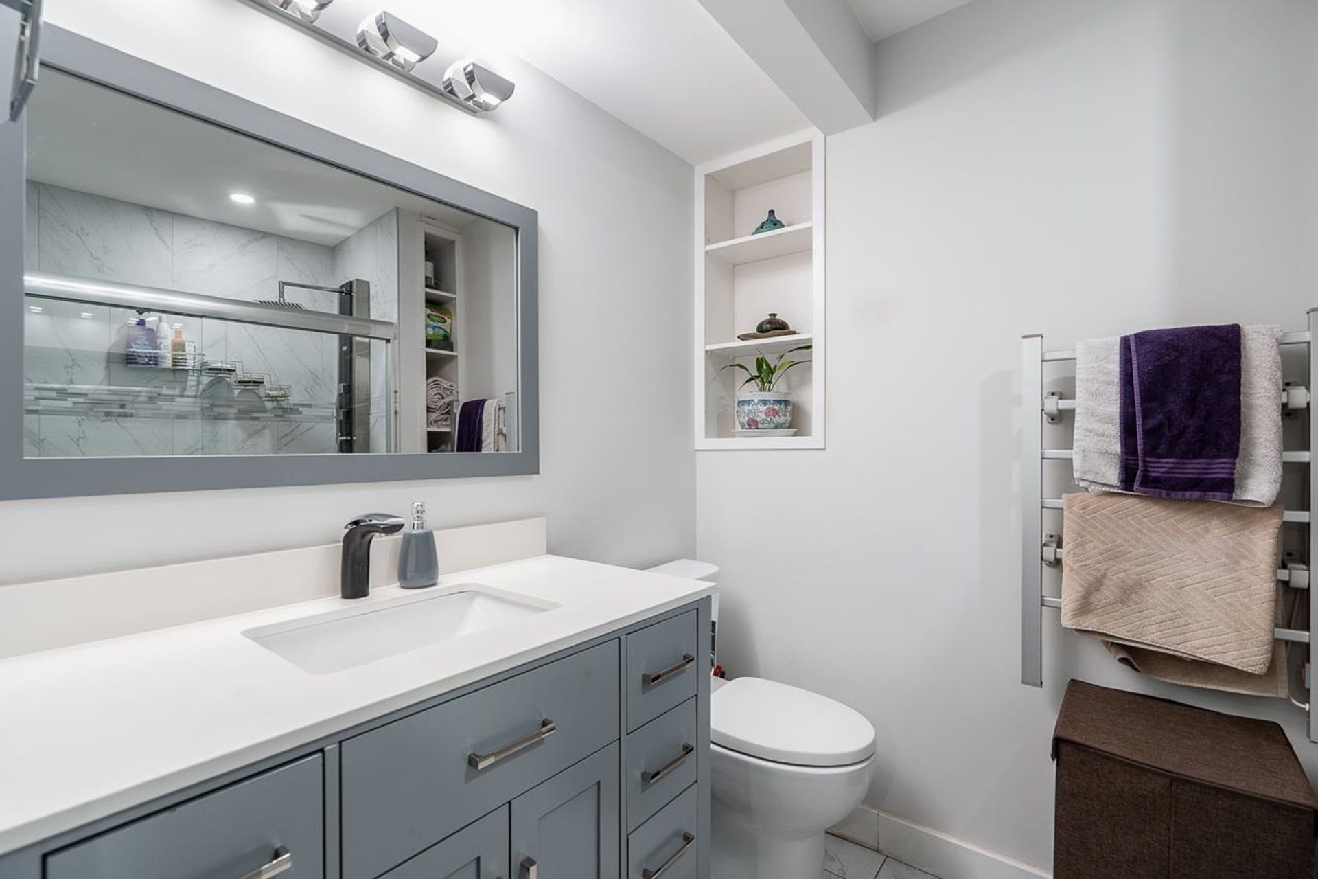 Contemporary Bathroom Design with High-End Finishes at 1184 Riverside Drive, Seymour NV, North Vancouver