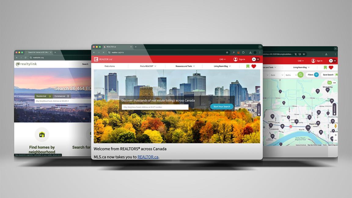 realtylink.org, mls.ca, realtor.ca 