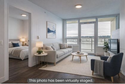 living-rm-bdrm-staged at #1310 - 988 Quayside Drive, Quay, New Westminster