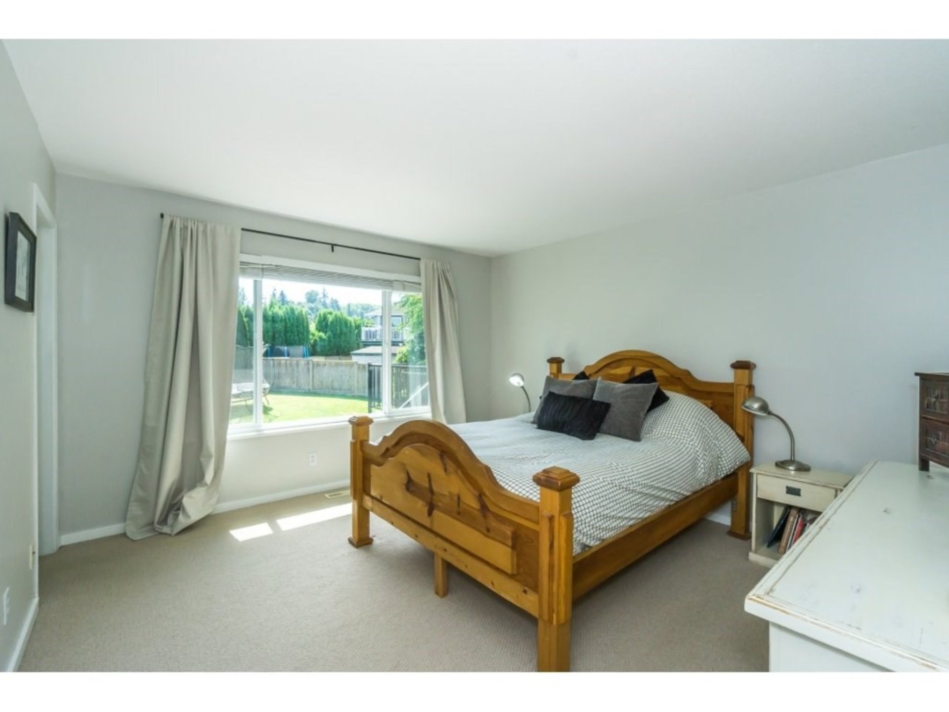 Master Bedroom with picturesque view of backyard at 21662 50a Avenue, Murrayville, Langley