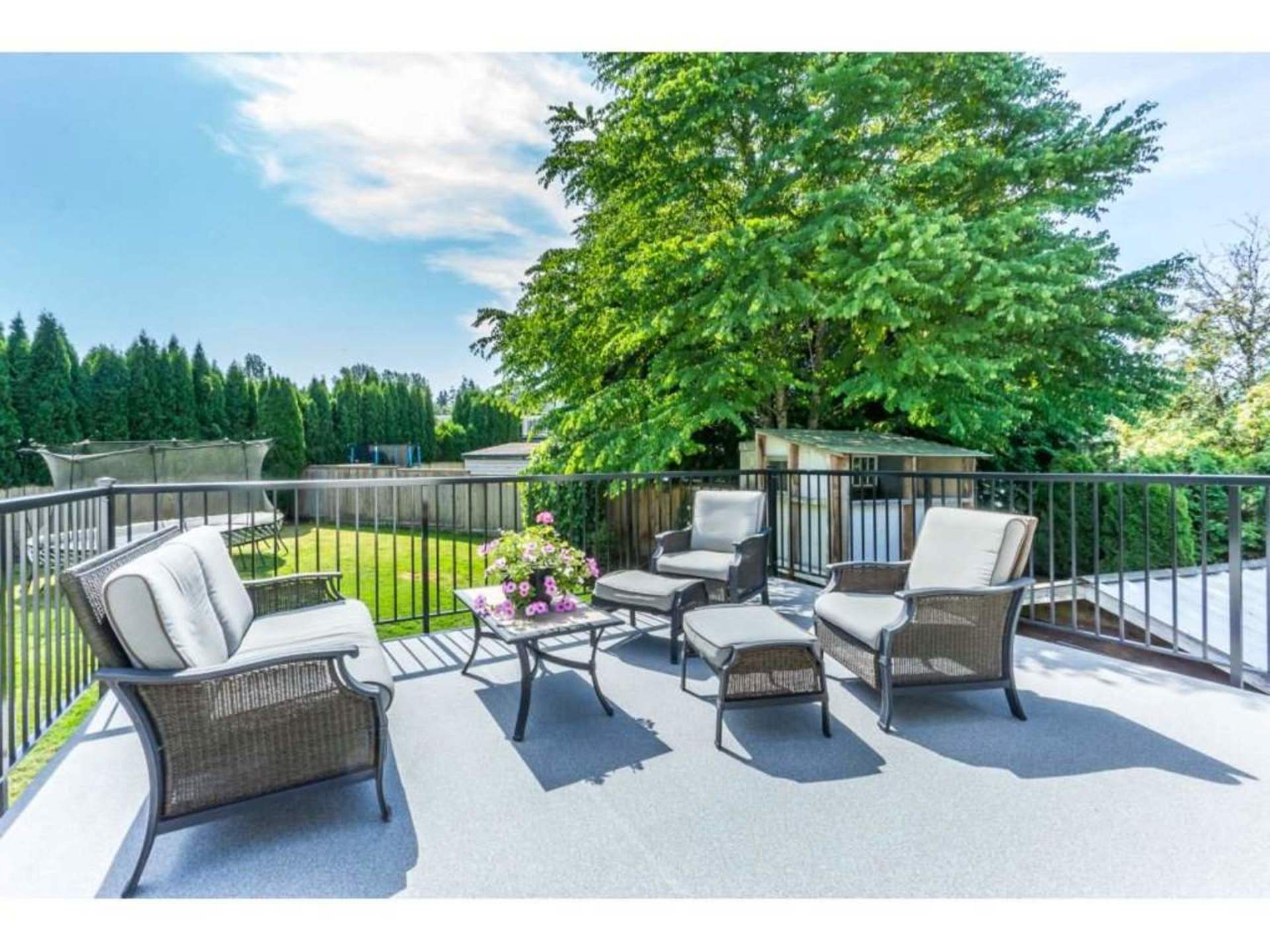 Beautiful Deck overlooking Private Backyard at 21662 50a Avenue, Murrayville, Langley