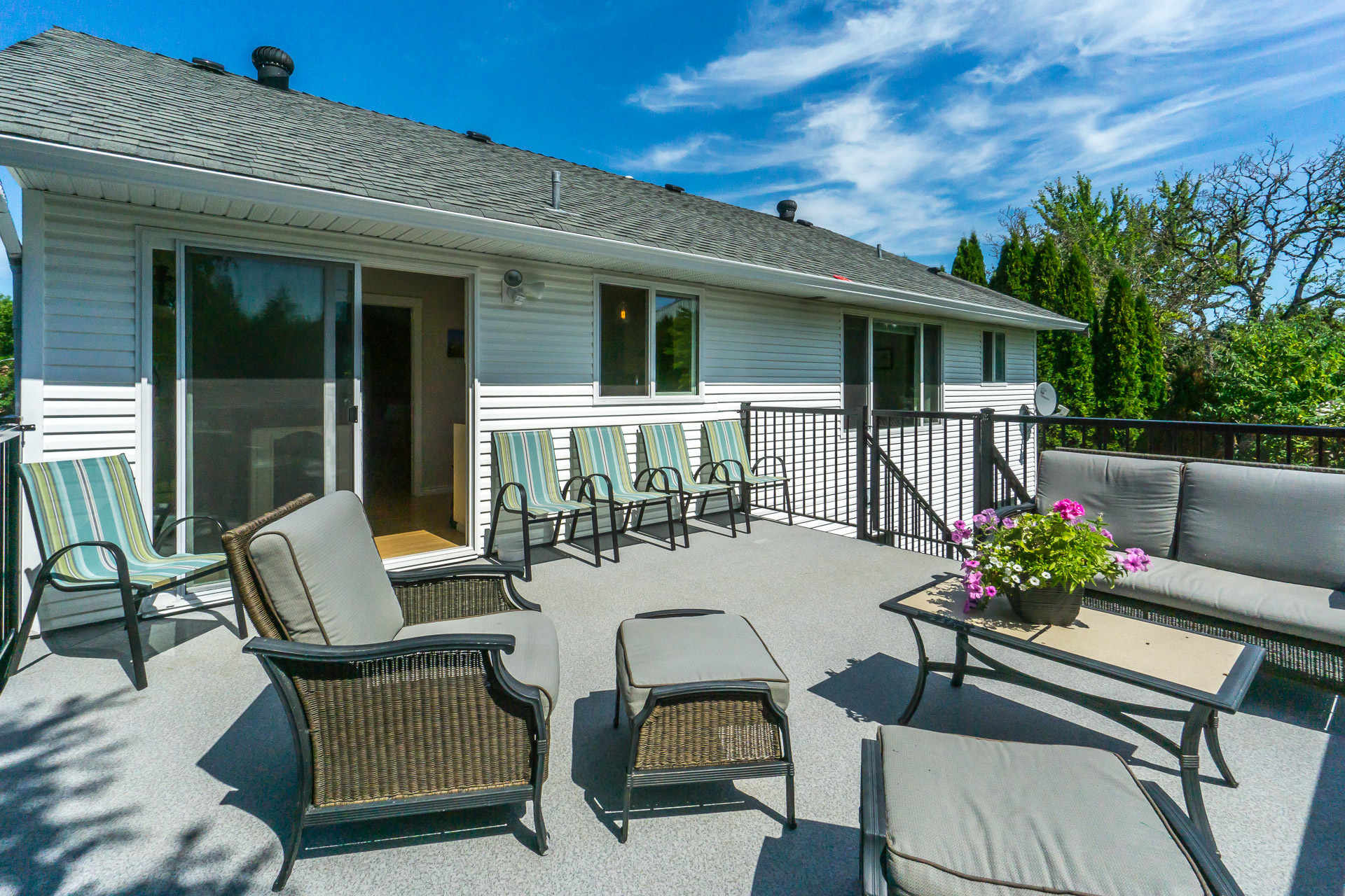 Back Deck right off the Kitchen at 21662 50a Avenue, Murrayville, Langley