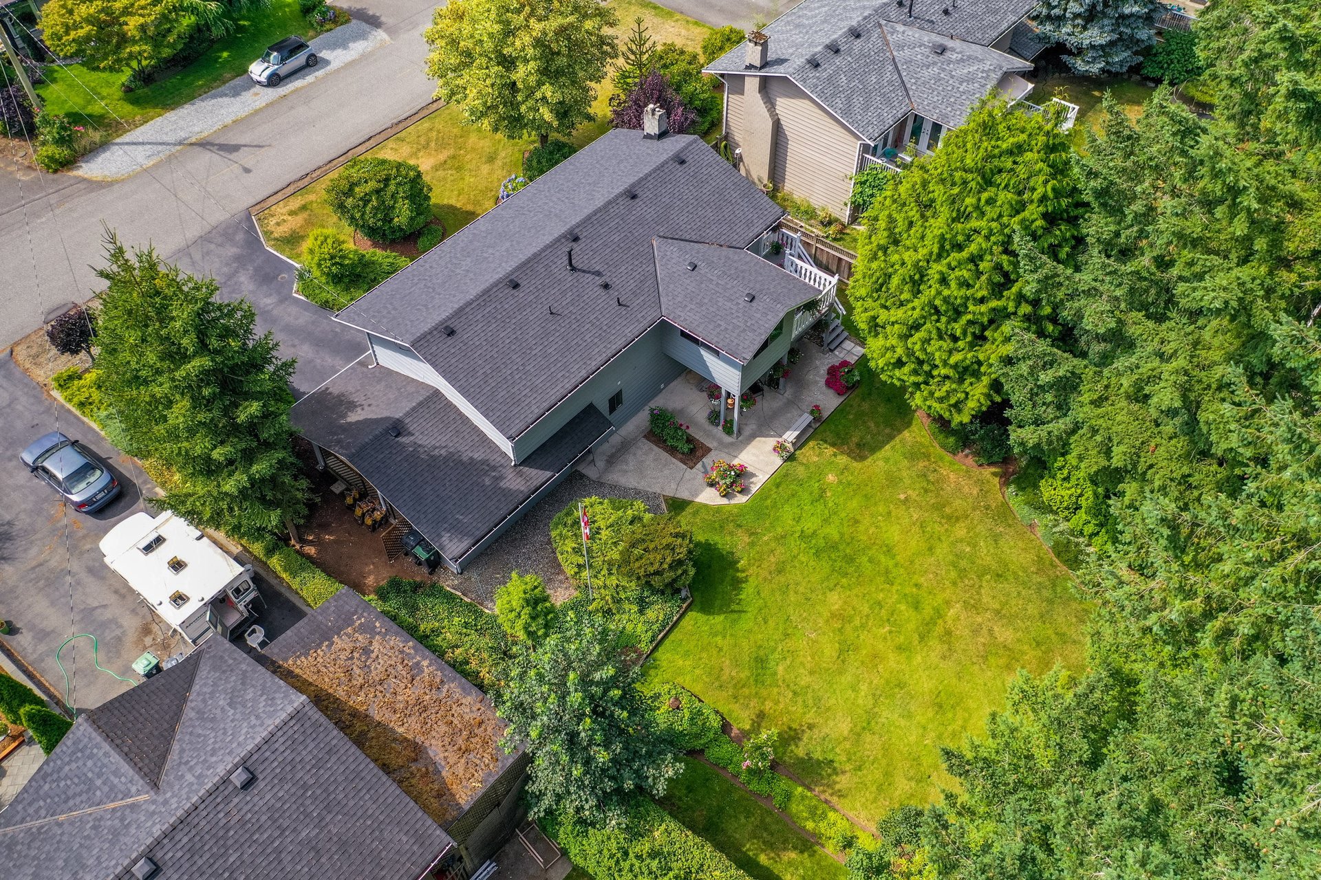 Aerial View at 4062 207a Street, Brookswood Langley, Langley