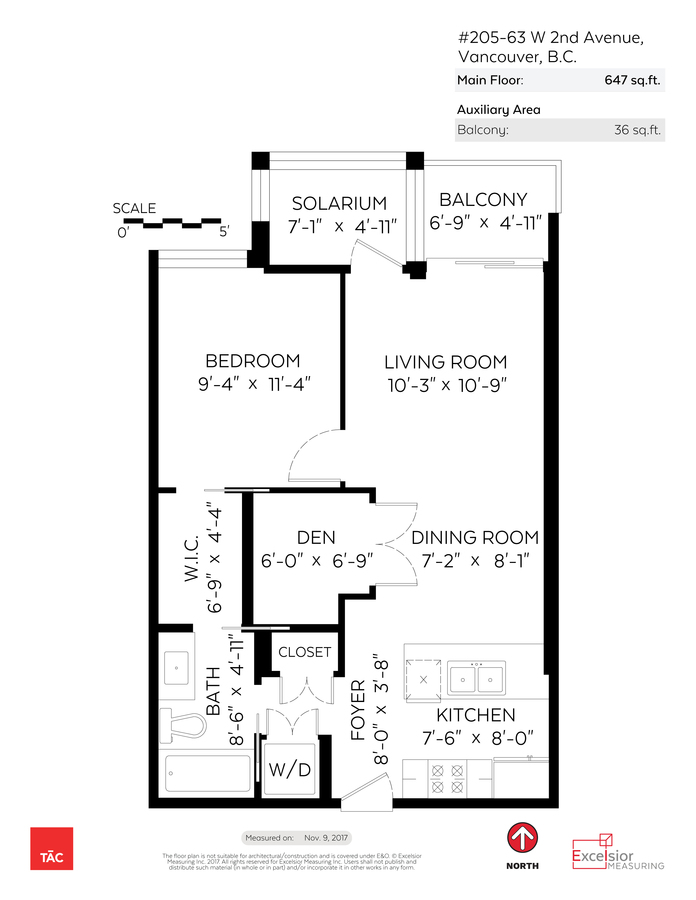Floorplan at 205 - 63 W 2nd Avenue, False Creek, Vancouver West