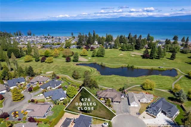 Aerial View of Lot and Ocean at 476 Dogleg Close, Qualicum Beach, Parksville/Qualicum