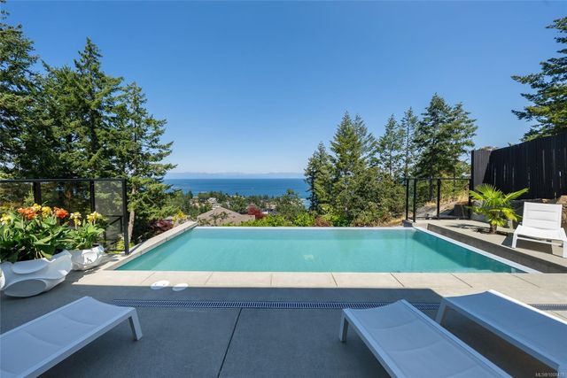 Pool Deck and Pool with Ocean View at 2080 Rolston Place, Nanoose, Parksville/Qualicum Pool Deck and Pool with Ocean View at 2080 Rolston Place, Nanoose, Parksville/Qualicum